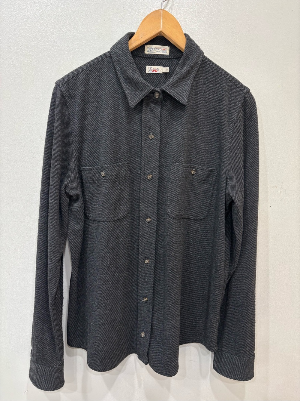 Faherty Heather Black Twill The Legend Shirt Women’s Size Large